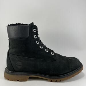 Timberland 6-Inch Premium Fleece-Lined Waterproof Boot Womens Size 10 Black